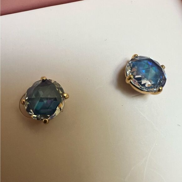Kate Spade Bright Ideas CZ Stud Earrings, Sapphire NEW - Picture 3 of 4